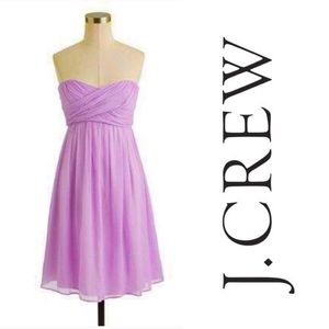 J. Crew Taryn Silk Chiffon Strapless Dress
